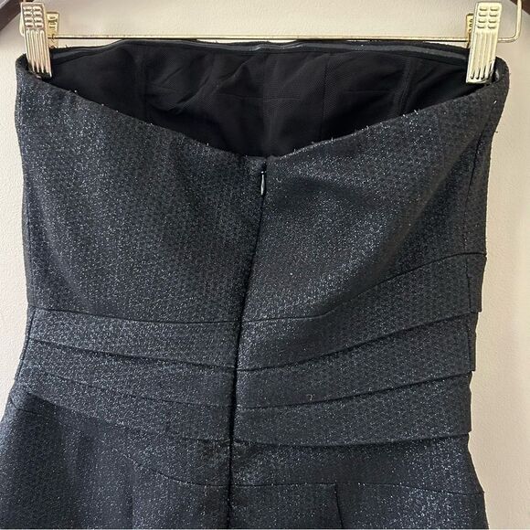 Ramy Brooks Shimmery Black Fitted Strapless Mini Dress Women's P excellent prewo - Picture 6 of 8